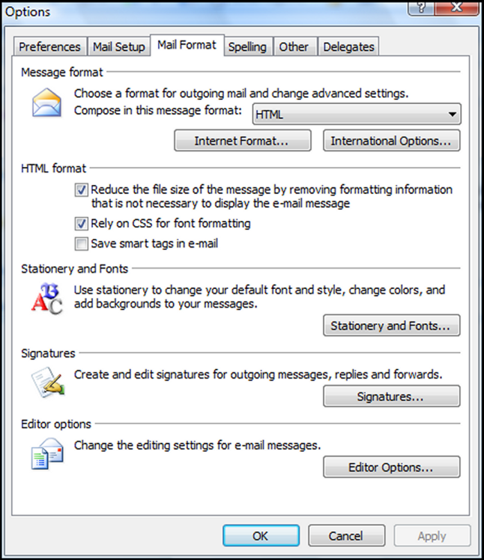 Outlook 2007 - Lvl 1 Lesson 4 - Using Outlook Messaging Features CHANGING THE DEFAULT MESSAGE FORMAT Discussion You can change the default message format for all new messages or change the message