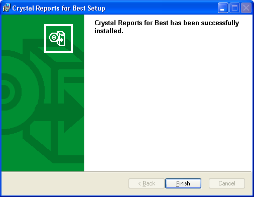 ...... Chapter 6 Installing Crystal Reports 7 A progress meter appears while the installation is in progress.