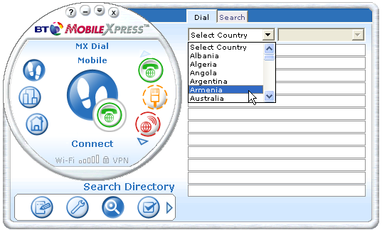 11 MobileXpress Client User Guide Then clicking the Search Directory button: For full details of dial searches, see Connecting using Dial-up.