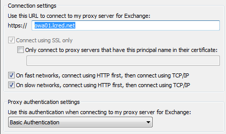 7. Select the Connection tab, check the box, Connect to Microsoft Exchange Using HTTP. Click Exchange Proxy Settings. 8.
