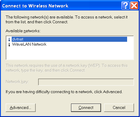 Chapter 6: Connecting to a Wireless Ethernet Network Connecting to a wireless Ethernet network in Windows XP To connect to an existing wireless Ethernet network in Windows XP: 1 Click Start, then
