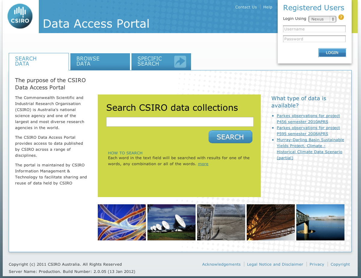 Fig. 1 CSIRO s Data Access Portal (http://data.csiro.