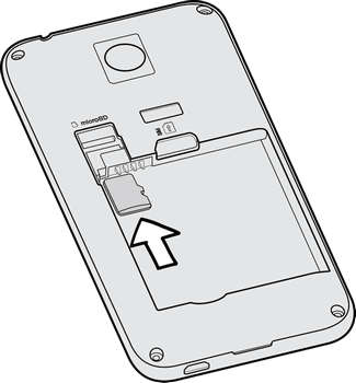 Remove the battery by lifting it from the notch at the bottom of the battery compartment. 4.