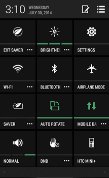 For more information, see Settings. Using Quick Settings In the Quick Settings panel, easily turn settings such as Wi-Fi and Bluetooth on or off. 1.