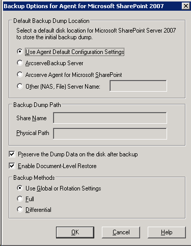 Database-Level Restore Option Dialog SharePoint 2007 Database-Level Restore Option Dialog SharePoint 2007 When you create a restore job, you can specify restore options to customize the job.
