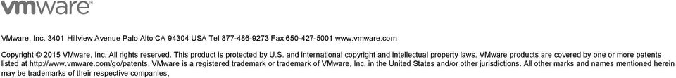 VMware products are covered by one or more patents listed at http://www.vmware.com/go/patents.