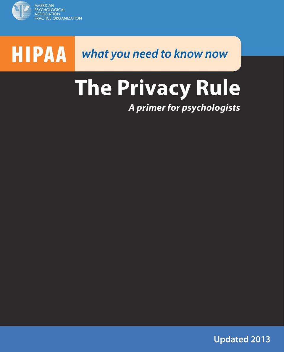 Privacy Rule A primer