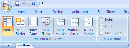 The Outline tab on the Slide Navigation Menu can be extremely useful for those who like to write an outline of their presentation and then add design elements later.