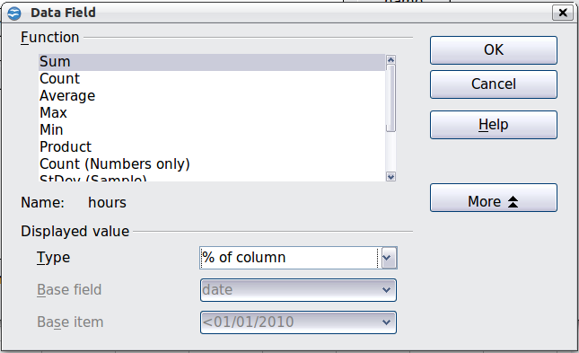 2) Choose Data > Group and Outline > Group. On the Grouping dialog, leave Start and End as Automatically; in the Group by section, choose Intervals and Months. Click OK.
