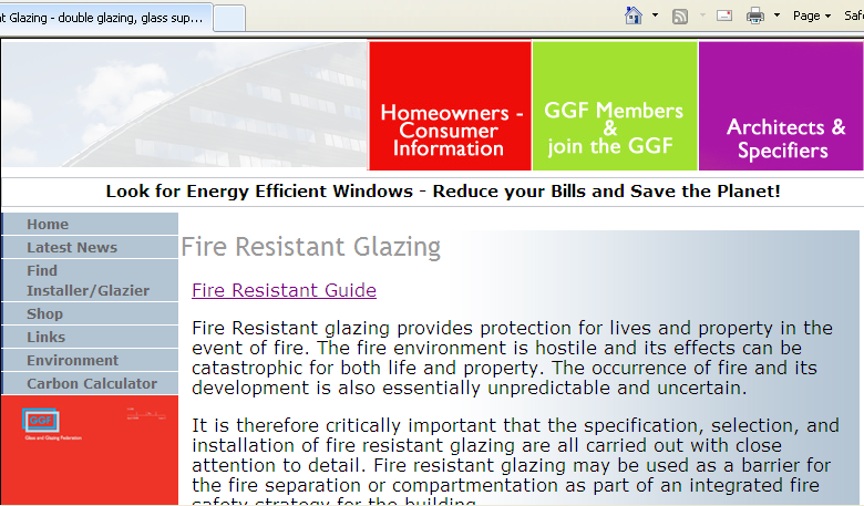 Fire resistant glass - guidelines Glass and Glazing