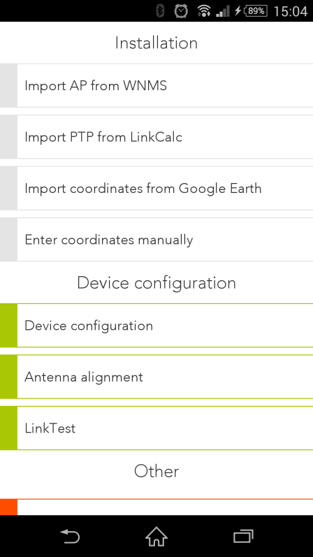 Using the Wireless Installer application it makes easy to align and test devices on link installation. First, the GPS coordinates of the remote device must be imported on the application.