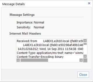6 View Message Details Mail, Inbox, Messages, Read Message Select the icon to view message details. See Exhibit A.26.