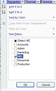 AutoFilter Excel 2010 Level 2 The AutoFilter feature puts drop-down arrows (with menus) in the titles of each column.