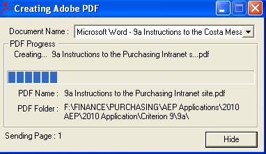 The following box will open up and when the conversion is complete the new Adobe document will open to your screen. Instructions for combining files in Adobe Acrobat.