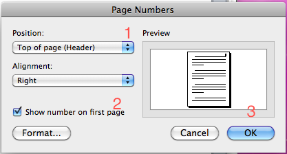 MARGINS Margins need to be set to 1 on all sides. To do this you will select Document from the Format drop down menu. In the Document Window under margins, 1. Set Top to1 2. Set Bottom to 1 3.