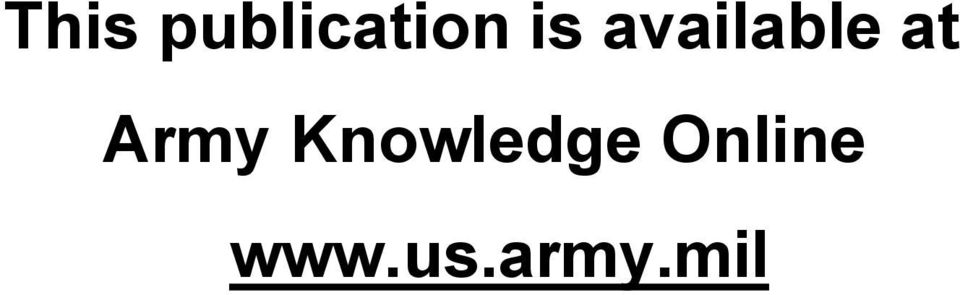Army Knowledge
