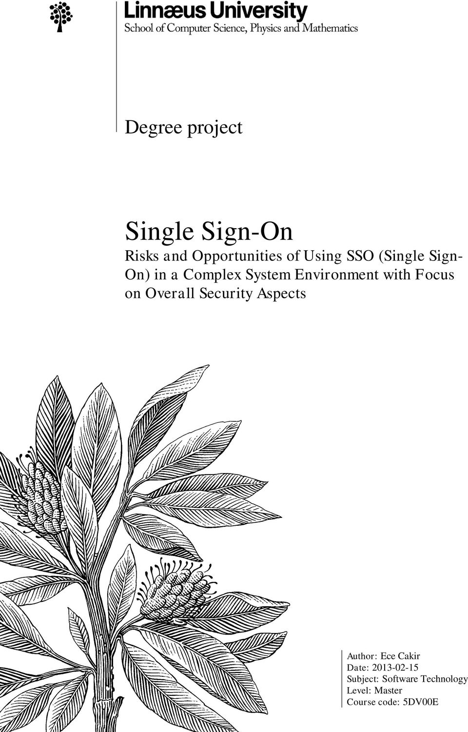Focus on Overall Security Aspects Author: Ece Cakir Date: