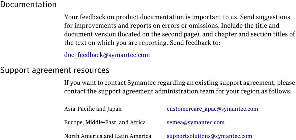 Send feedback to: doc_feedback@symantec.