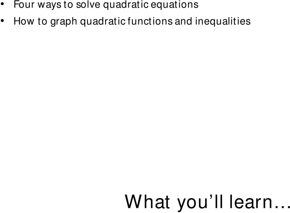 graph quadratic functions