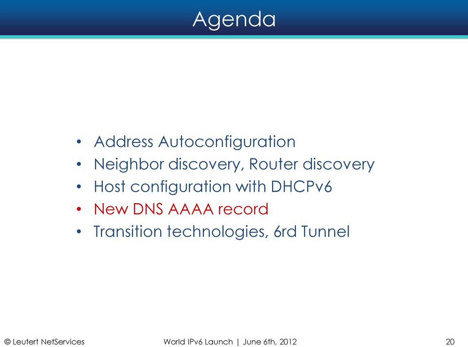DNS AAAA record Transition technologies, 6rd Tunnel