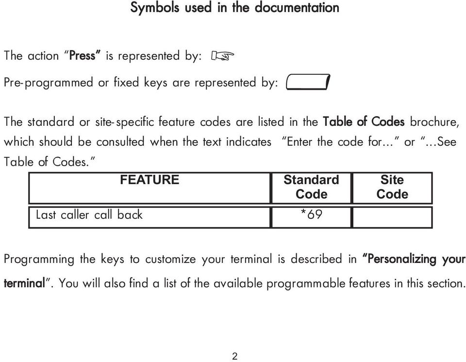 code for... or...see Table of Codes.