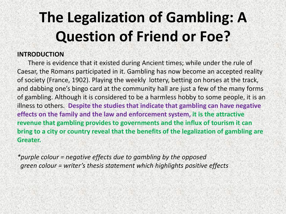 gambling thesis statement