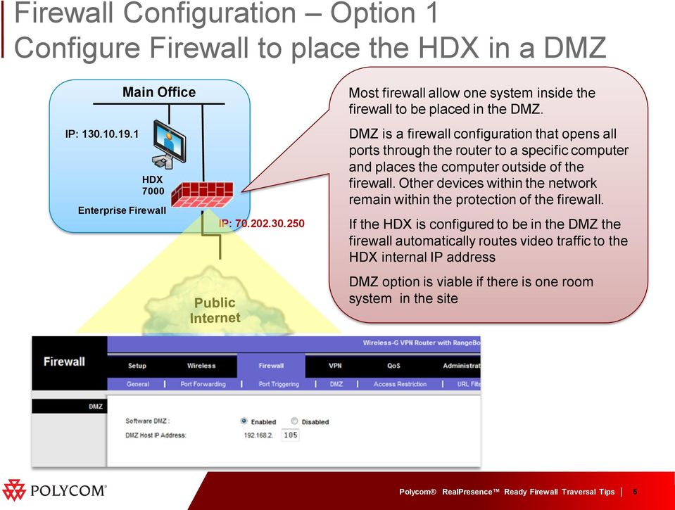 DMZ is a firewall configuration that opens all ports through the router to a specific computer and places the computer outside of the firewall.