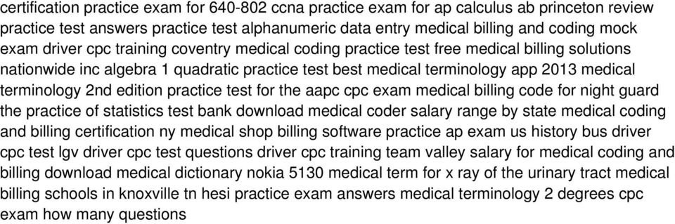 practice test for the aapc cpc exam medical billing code for night guard the practice of statistics test bank download medical coder salary range by state medical coding and billing certification ny
