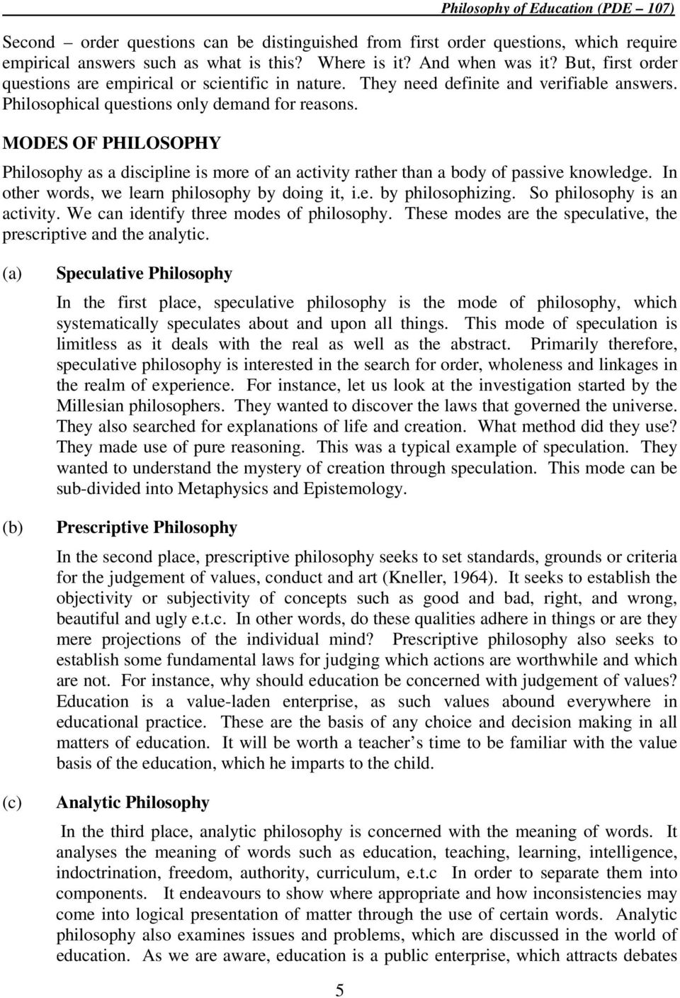 analytic and speculative philosophy