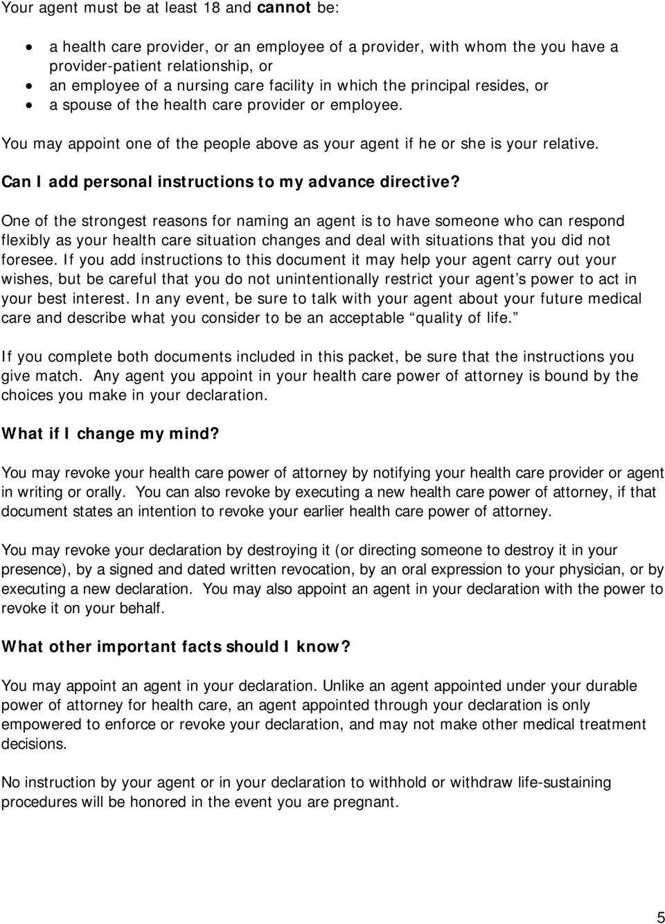 Can I add personal instructions to my advance directive?