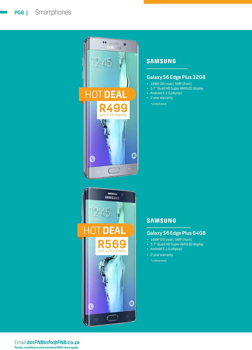 1 (Lollipop) *Limited stock HOT DEAL R569 Galaxy S6 Edge Plus 64GB 16MP OIS (rear), 5MP