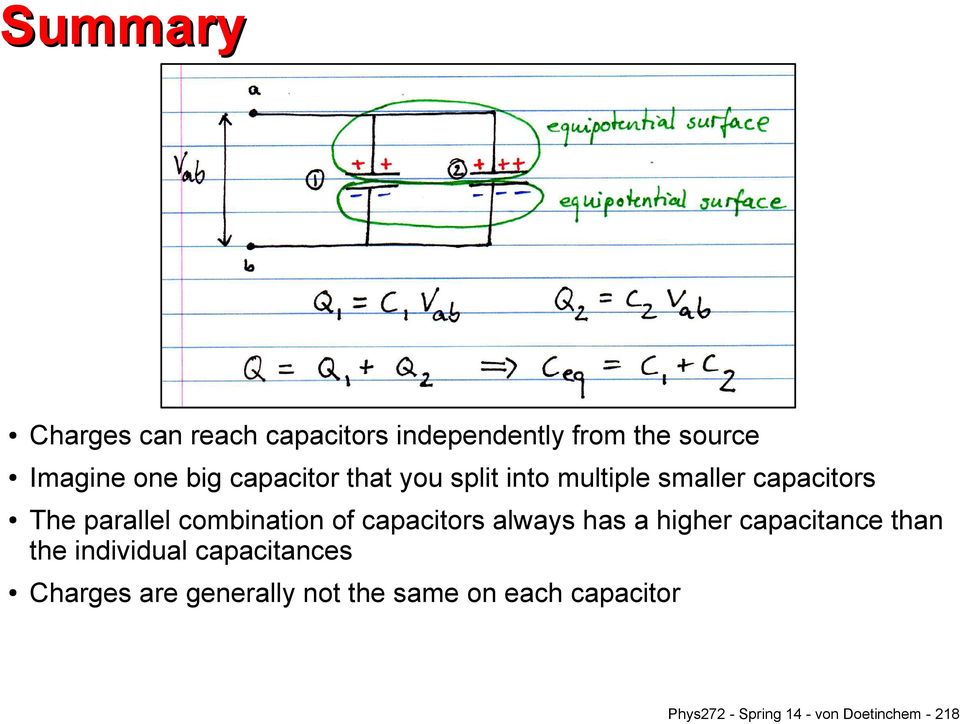of capacitors always has a higher capacitance than the individual capacitances