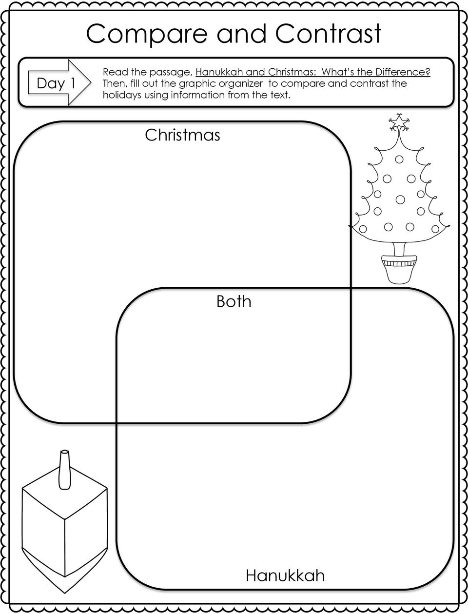 Then, fill out the graphic organizer to compare and