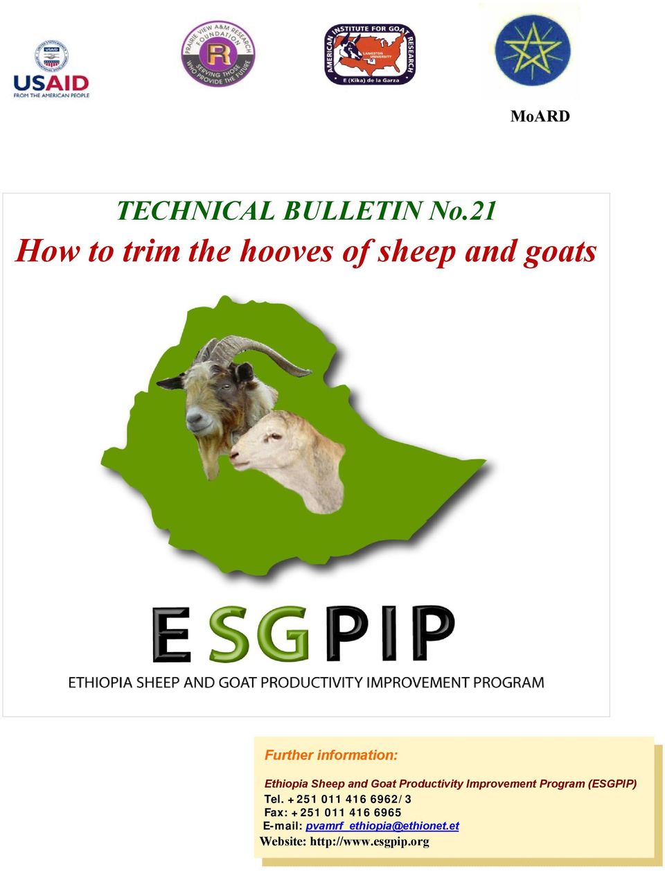 Ethiopia Sheep and Goat Productivity Improvement Program (ESGPIP)