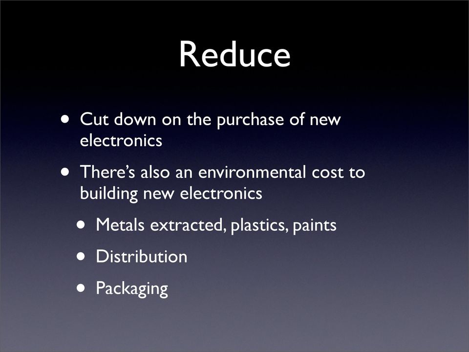 cost to building new electronics Metals