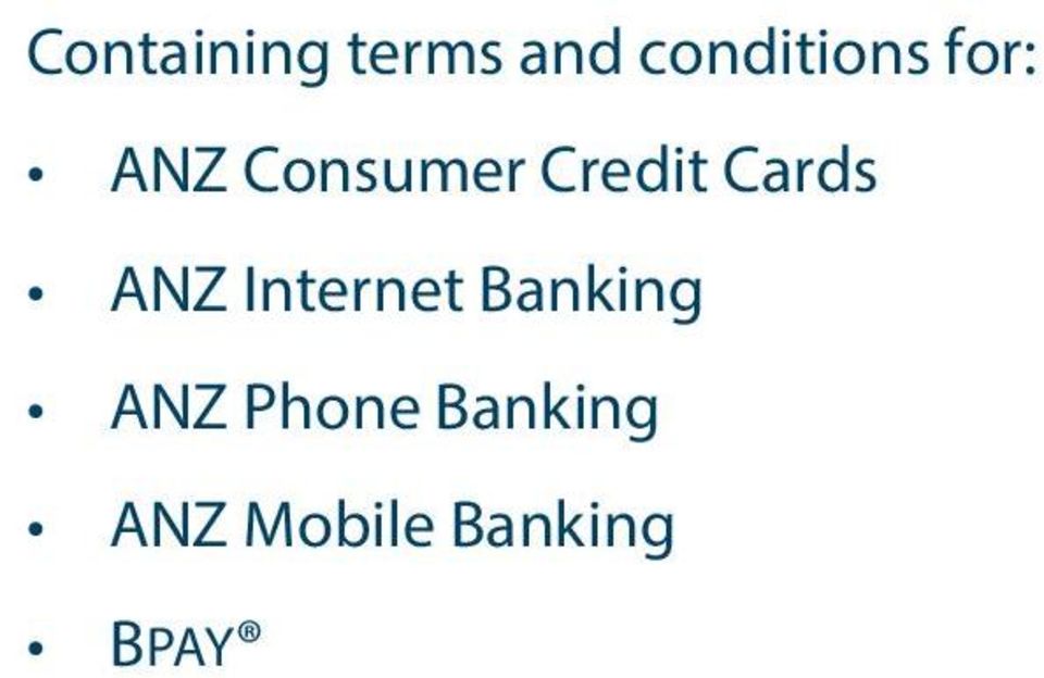 ANZ Internet Banking ANZ Phone