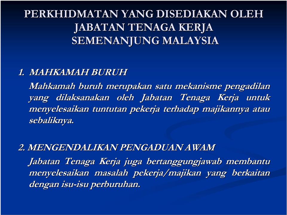 Jabatan tenaga kerja malaysia