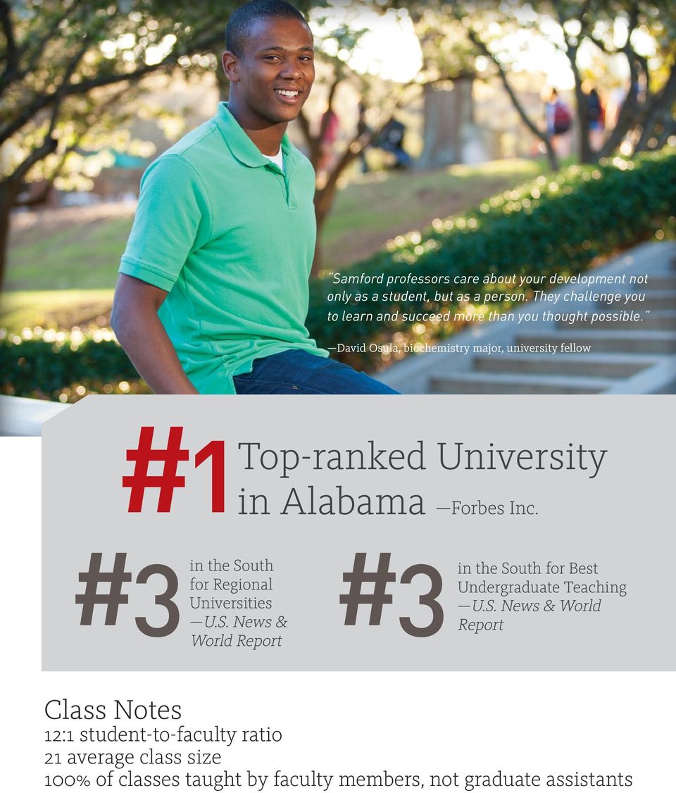 David Osula, biochemistry major, university fellow #1 Top-ranked University in Alabama Forbes Inc.
