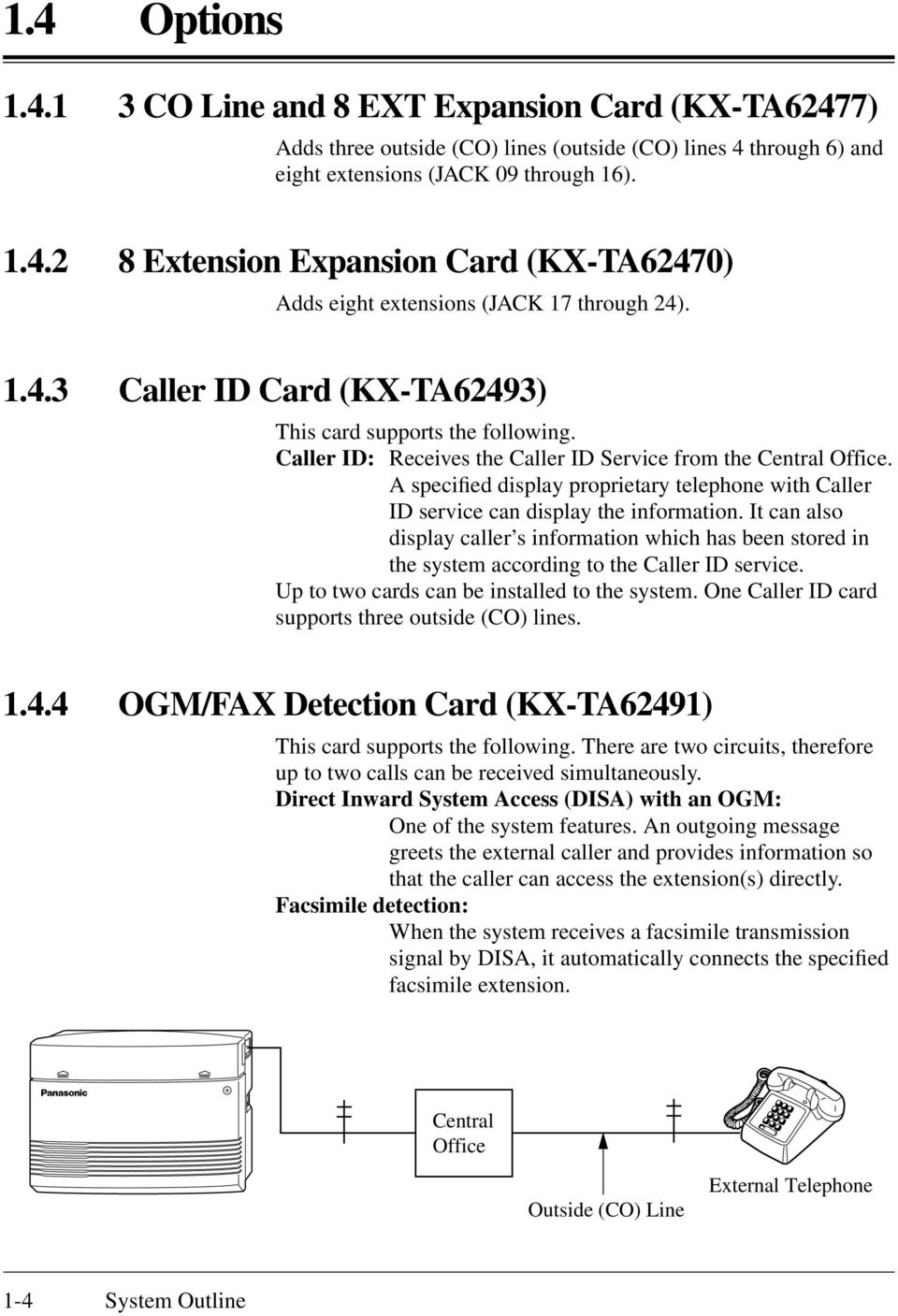 Panasonic KX-TA62477 Card 3 co's 8 Extension Analog Expansion Card 