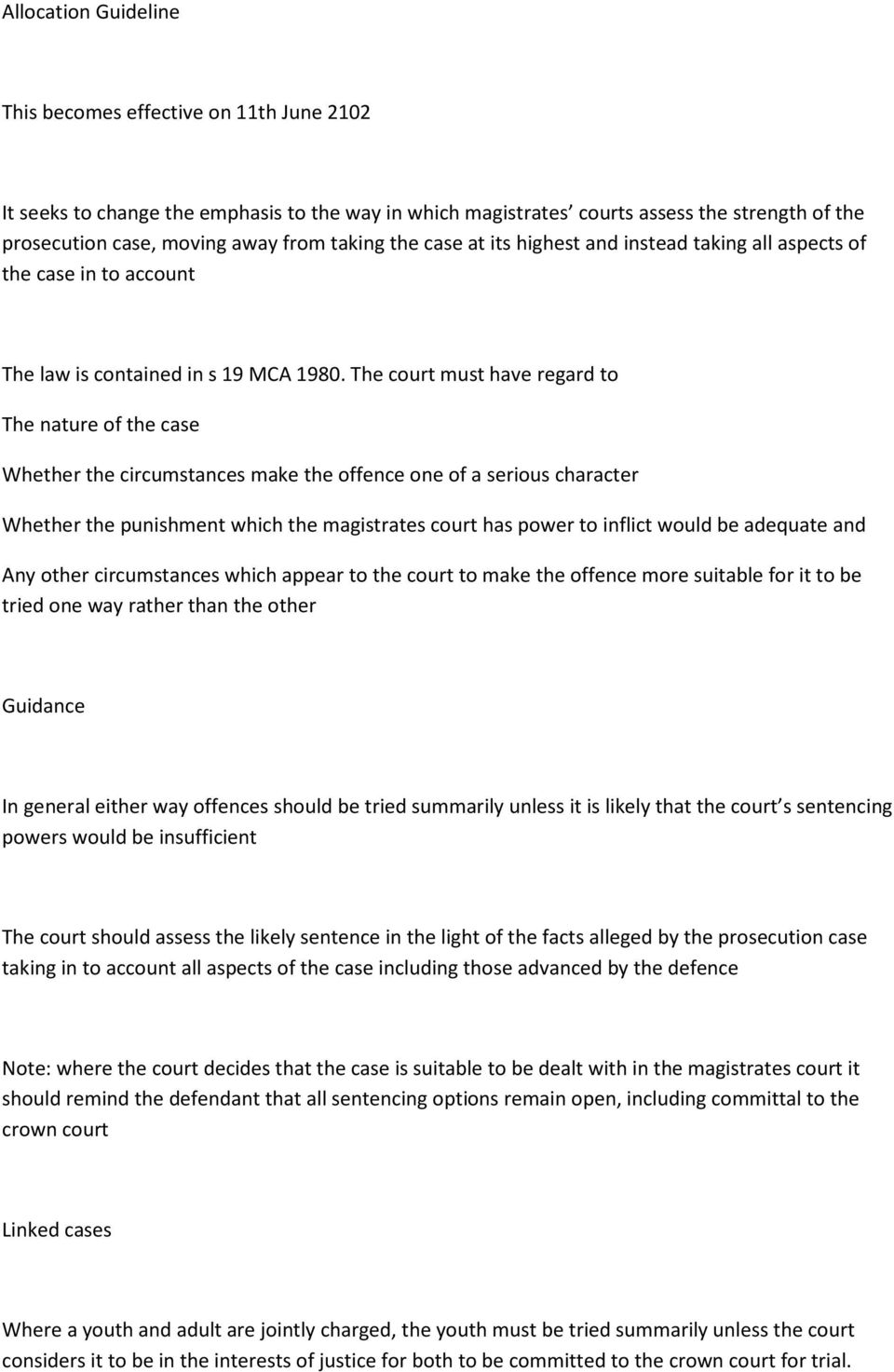 magistrates sentencing powers