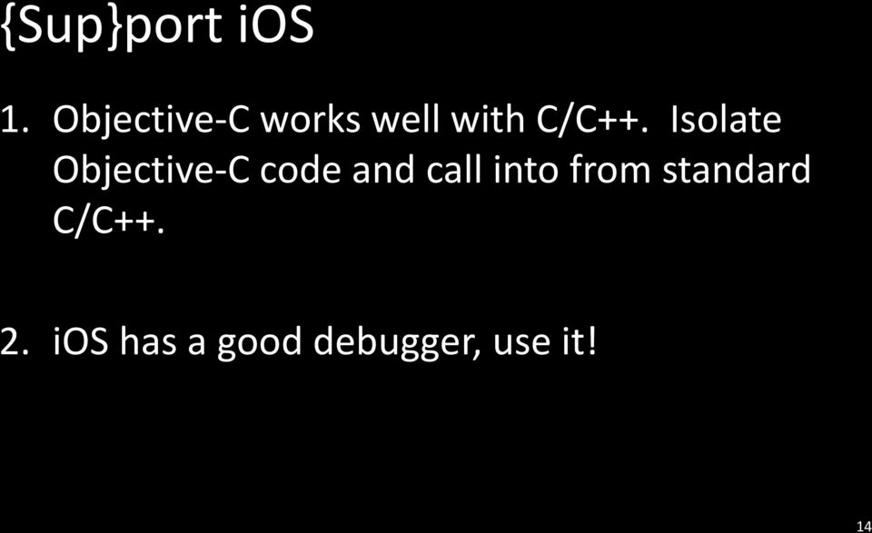 Isolate Objective-C code and call