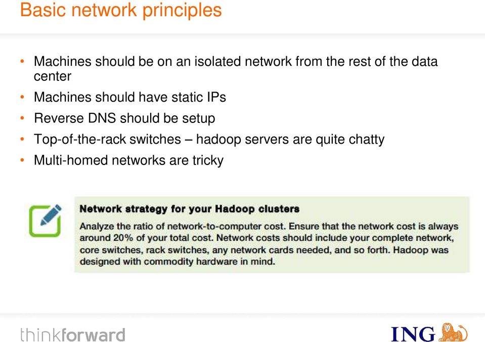 static IPs Reverse DNS should be setup Top-of-the-rack