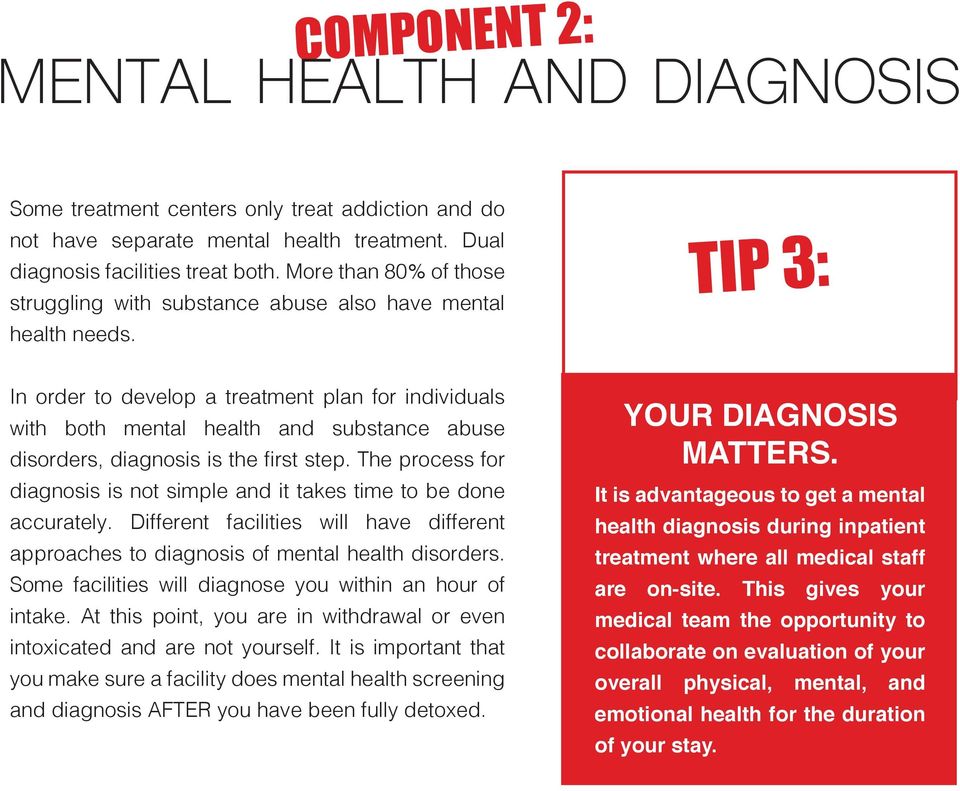 TIP 3: In order to develop a treatment plan for individuals with both mental health and substance abuse disorders, diagnosis is the first step.