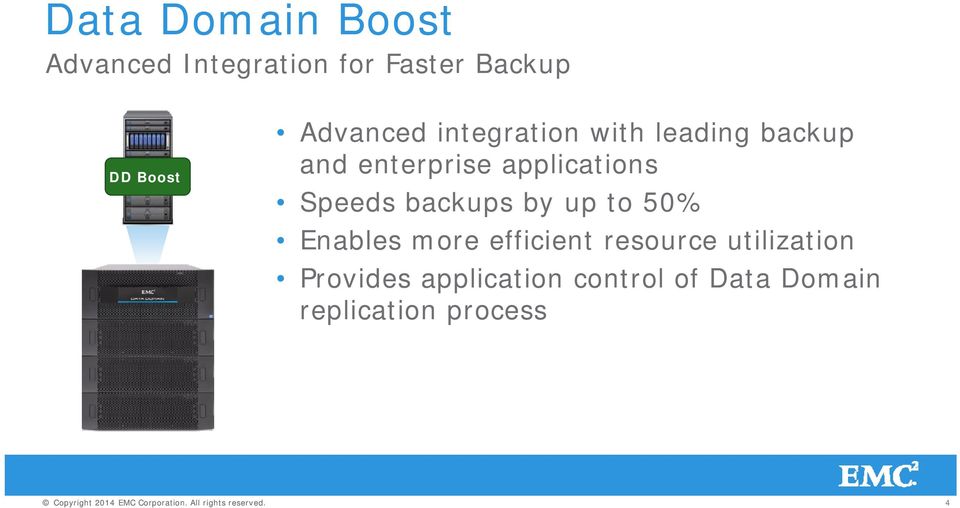 applications Speeds backups by up to 50% Enables more efficient