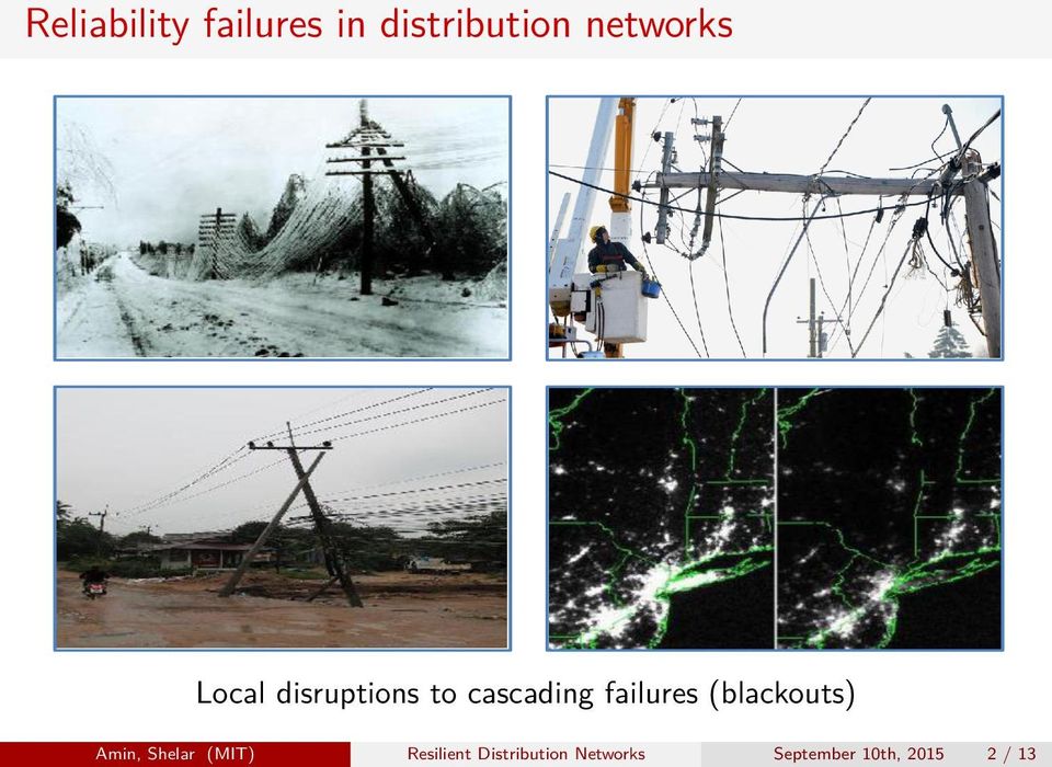 failures (blackouts) Amin, Shelar (MIT)