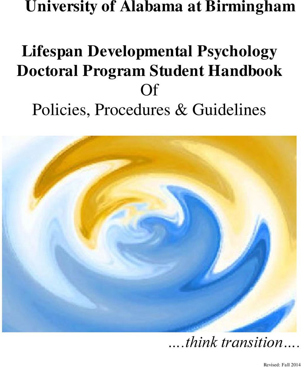 Student Handbook Of Policies, Procedures &