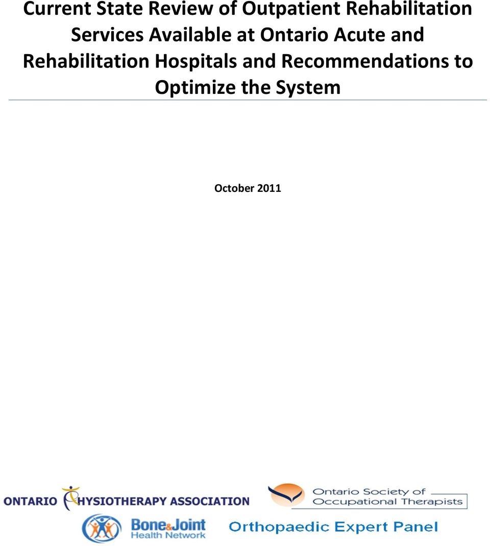 Ontario Acute and Rehabilitation Hospitals