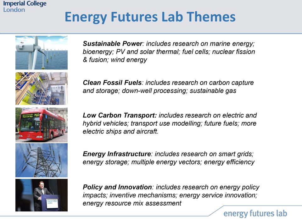 vehicles; transport use modelling; future fuels; more electric ships and aircraft.