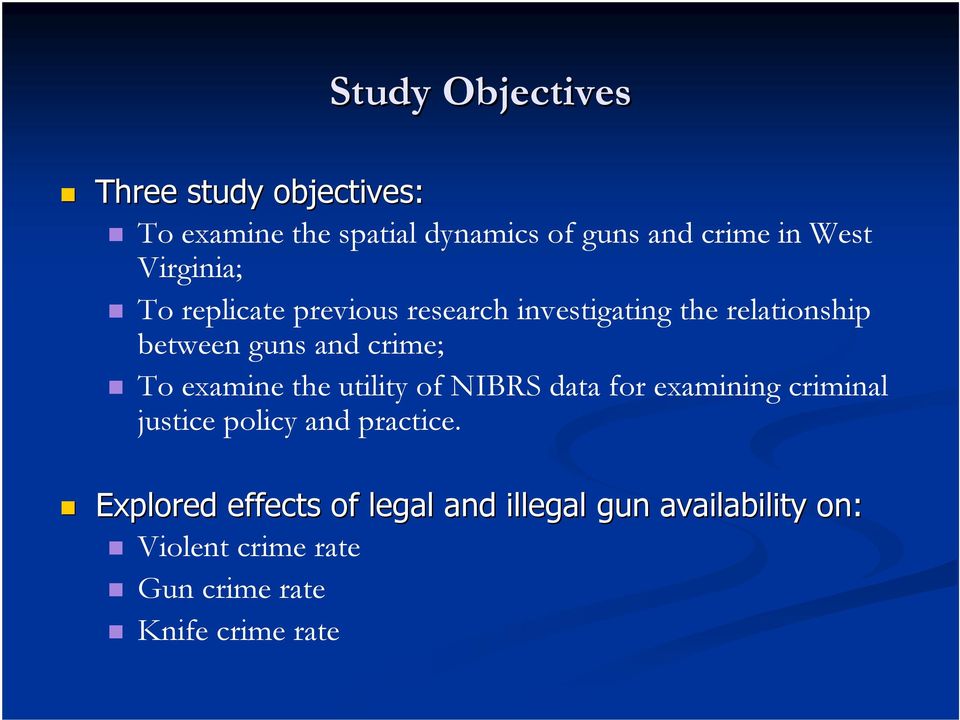 NIBRS data for examining criminal justice policy and practice.