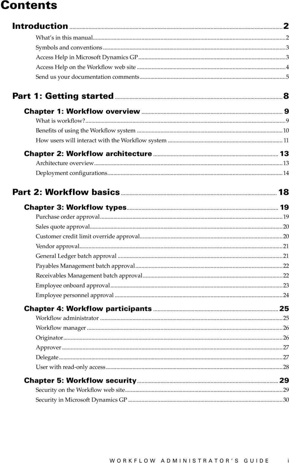 .. 11 Chapter 2: Workflow architecture... 13 Architecture overview...13 Deployment configurations...14 Part 2: Workflow basics... 18 Chapter 3: Workflow types... 19 Purchase order approval.